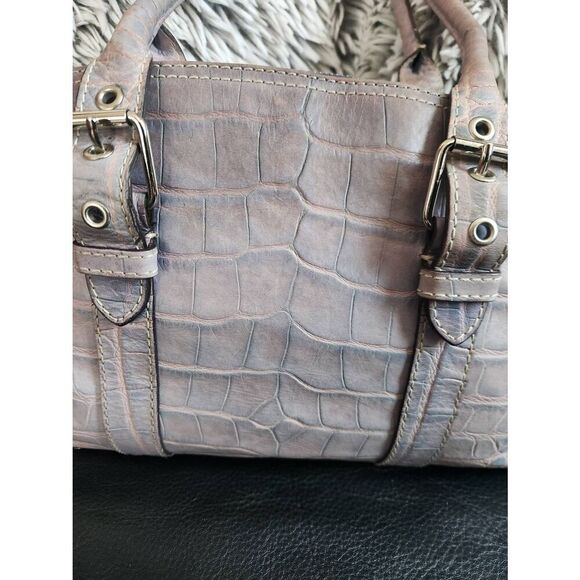 Dooney & Bourke Blue/Lavender Embossed Large Crocodile Handbag - Picture 2 of 13